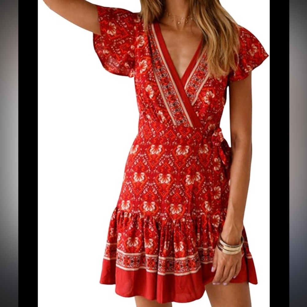 Red Floral Dress